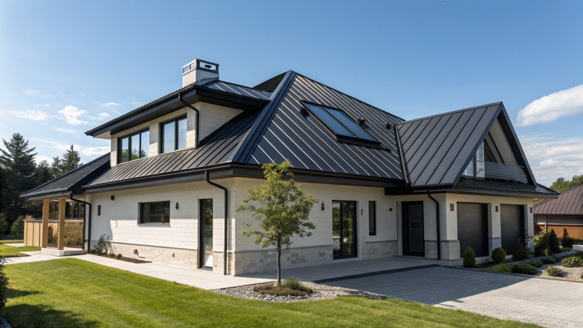 a Black Metal Roof